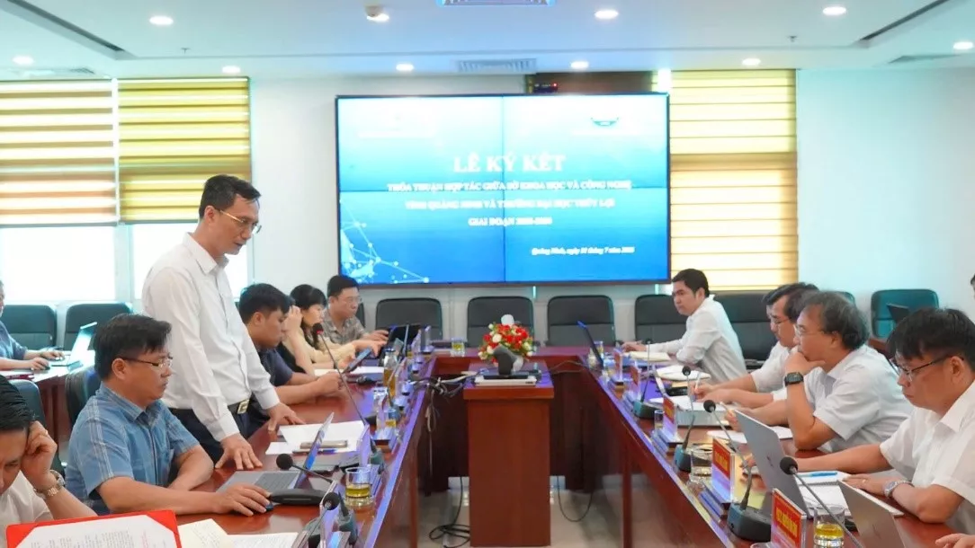 Trường Đại học Thủy lợi và Sở Khoa học và Công nghệ tỉnh Quảng Ninh hợp tác nghiên cứu, đổi mới sáng tạo giai đoạn 2025–2030
