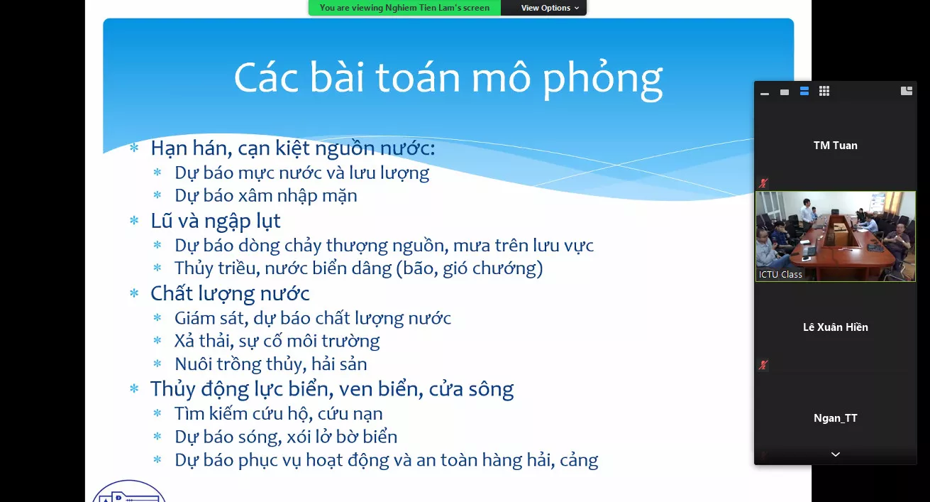 Hội thảo tháng 4/2021 của nhóm Nghiên cứu mạnh Trường Đại học Thủy lợi (TLU)