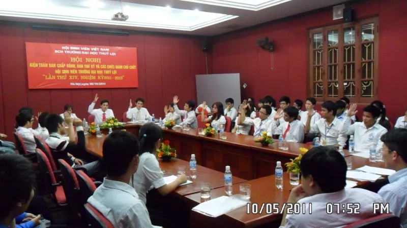 Hội nghị kiện toàn Ban chấp hành, Ban thư ký và chức danh chủ chốt Hội sinh viên trường Đại học Thủy Lợi khóa XIV, nhiệm kỳ 2011-2013.