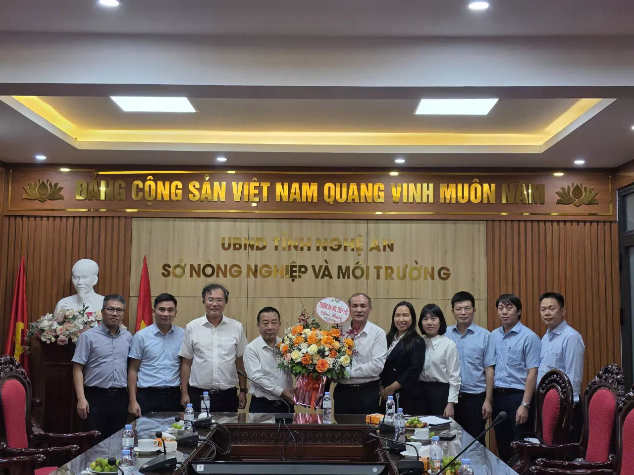 Lãnh đạo Trường Đại học Thủy lợi thăm và làm việc tại Sở Nông nghiệp & Môi trường tỉnh Nghệ An