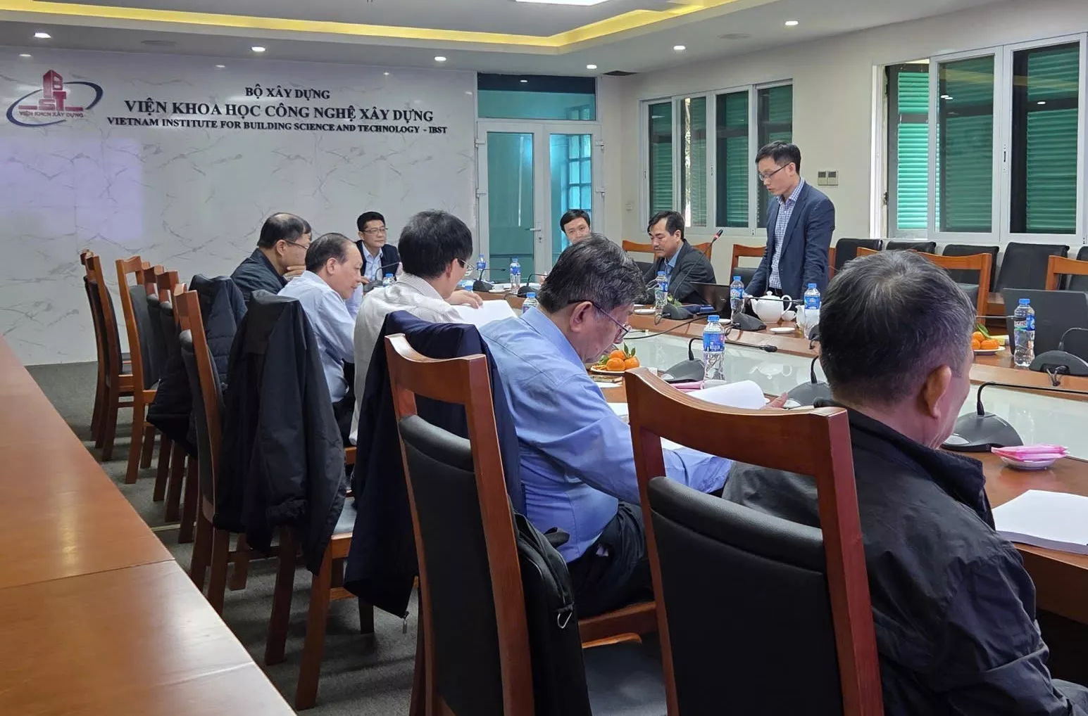 Nghiệm thu nhiệm vụ KH&CN cấp Bộ: “Nghiên cứu xây dựng Hướng dẫn thiết kế kết cấu liên hợp thép-bê tông cho nhà nhiều tầng chịu động đất theo tiêu chuẩn châu Âu”,