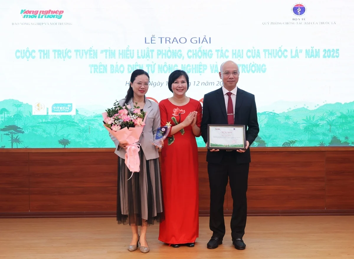 Trường Đại học Thủy lợi giành Giải Nhất ‘Tìm hiểu Luật Phòng, chống tác hại của thuốc lá’ trên Báo Nông nghiệp và Môi trường
