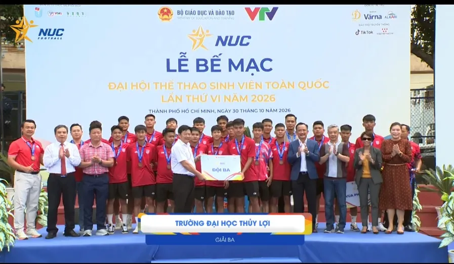 Trường Đại học Thủy lợi giành giải Ba Giải bóng đá sinh viên toàn quốc 2026