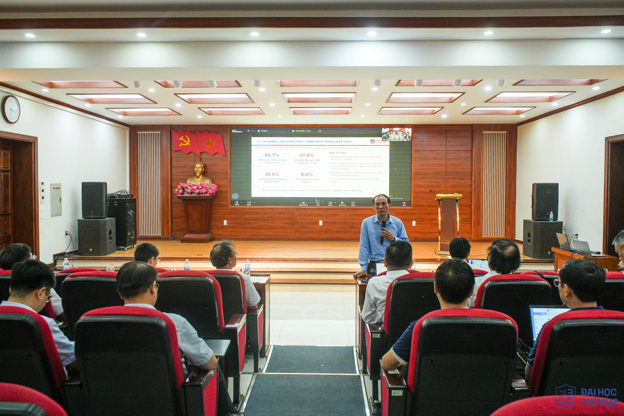 Trường Đại học Thủy lợi: Sơ kết Kế hoạch thực hiện Nghị quyết 57-NQ/TW và định hướng hoạt động KHCN thích ứng bộ chuẩn mới